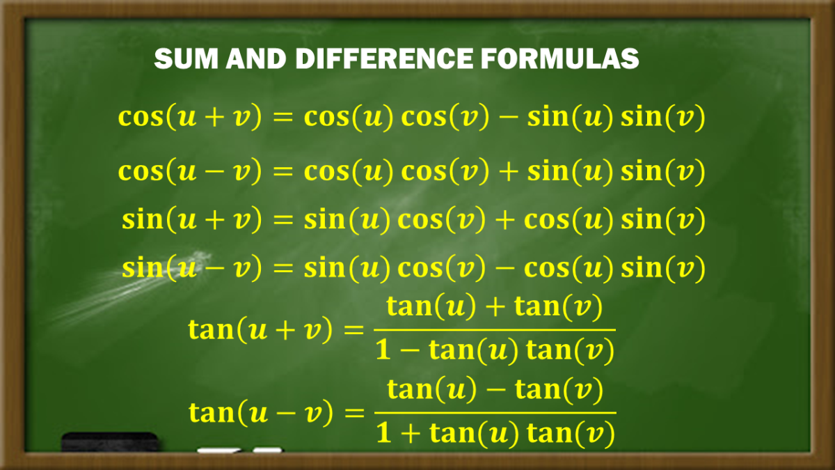 Sum And Difference Formulas Worksheet Answers