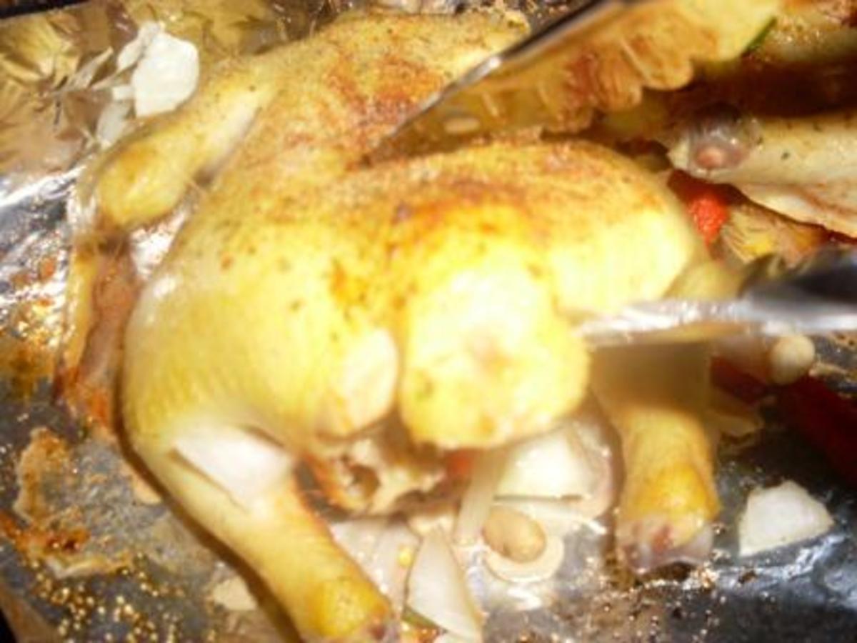       using tongs to pick up and stuff hot, half-cooked cornish hens
