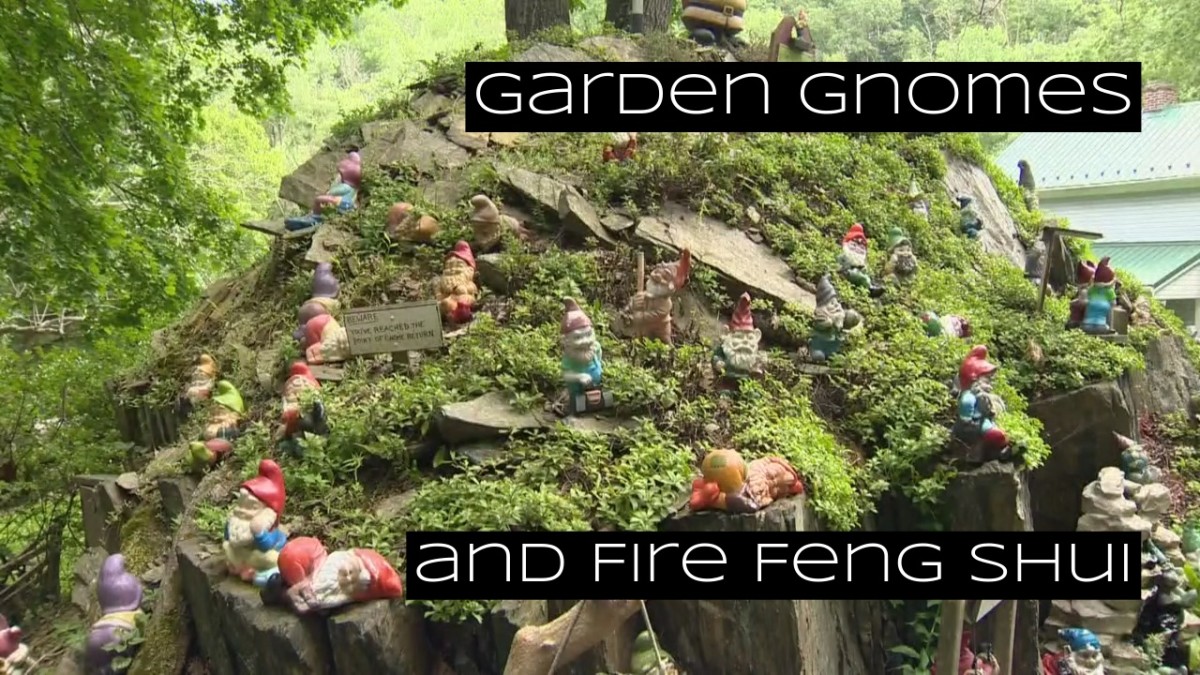A village of gnomes can raise the creativity in your backyard and make for some fire feng shui. Add gnomes and fairies with red pieces, add toadstools, mushrooms, stars, and lights.