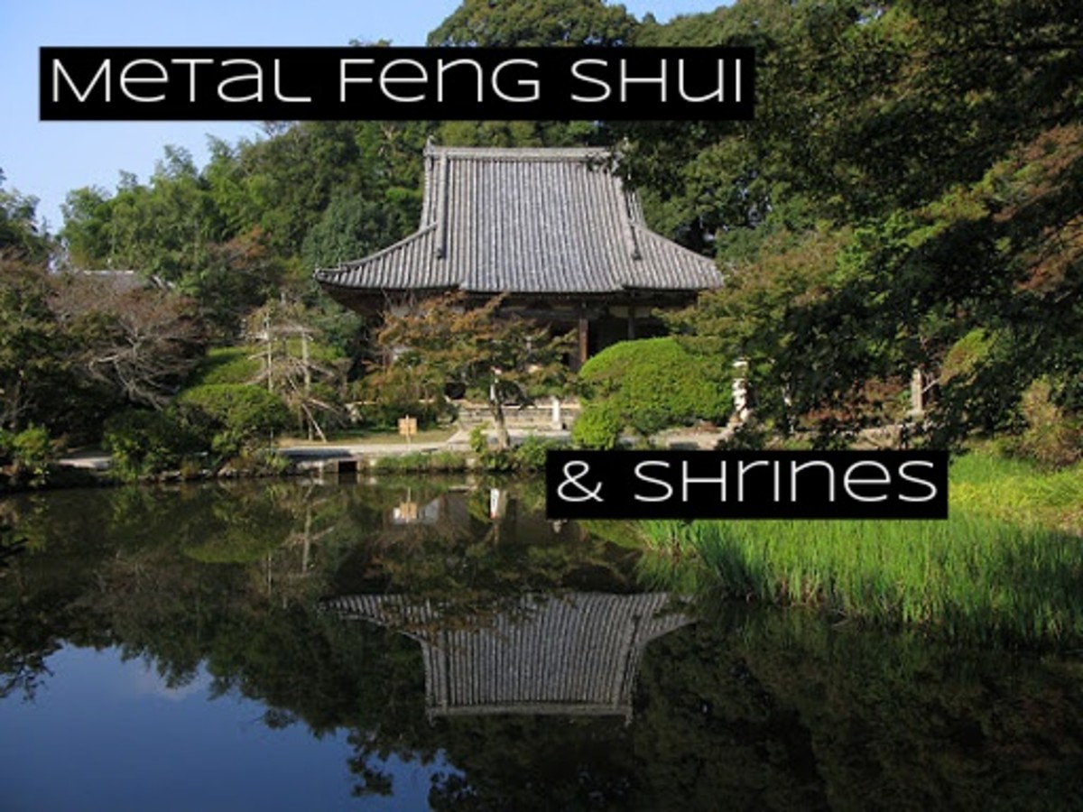 Adding a shrine into your garden can open up a space for metal feng shui. The space is dedicated to purification, honoring the past and respecting the future, and cherishing mementos and memories.
