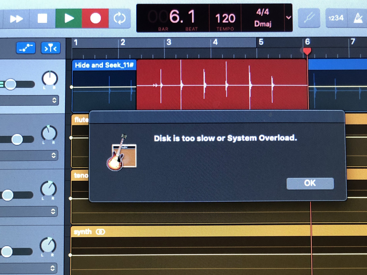 Are you getting a message that the disk is too slow or there's a system overload in Garageband? Read on to find out how to deal with it!