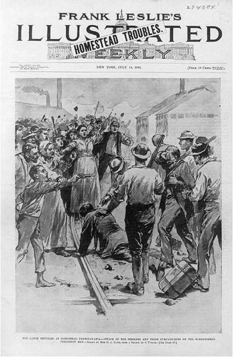 A bloody day for the Pinkerton Agency; about nine workers, three Pinkerton agents, and many others were wounded.