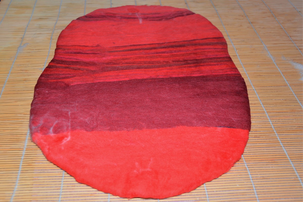 The 1st two layer of corriedale covered in Merino wool fibers.
