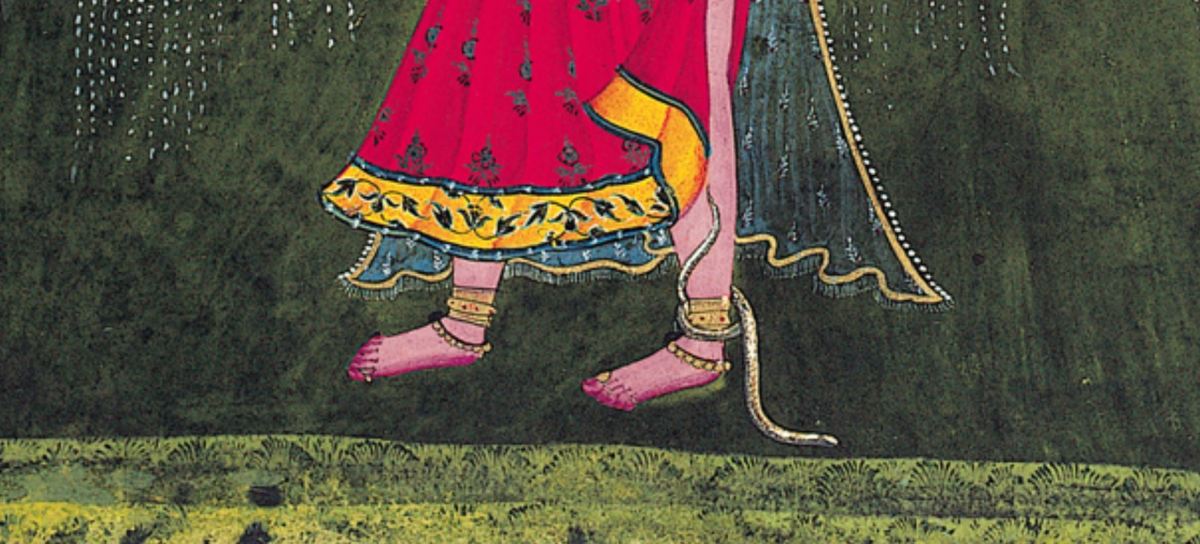 Abhisarika Nayika, Rasamanjari , Basohli Painting, Pahari Style