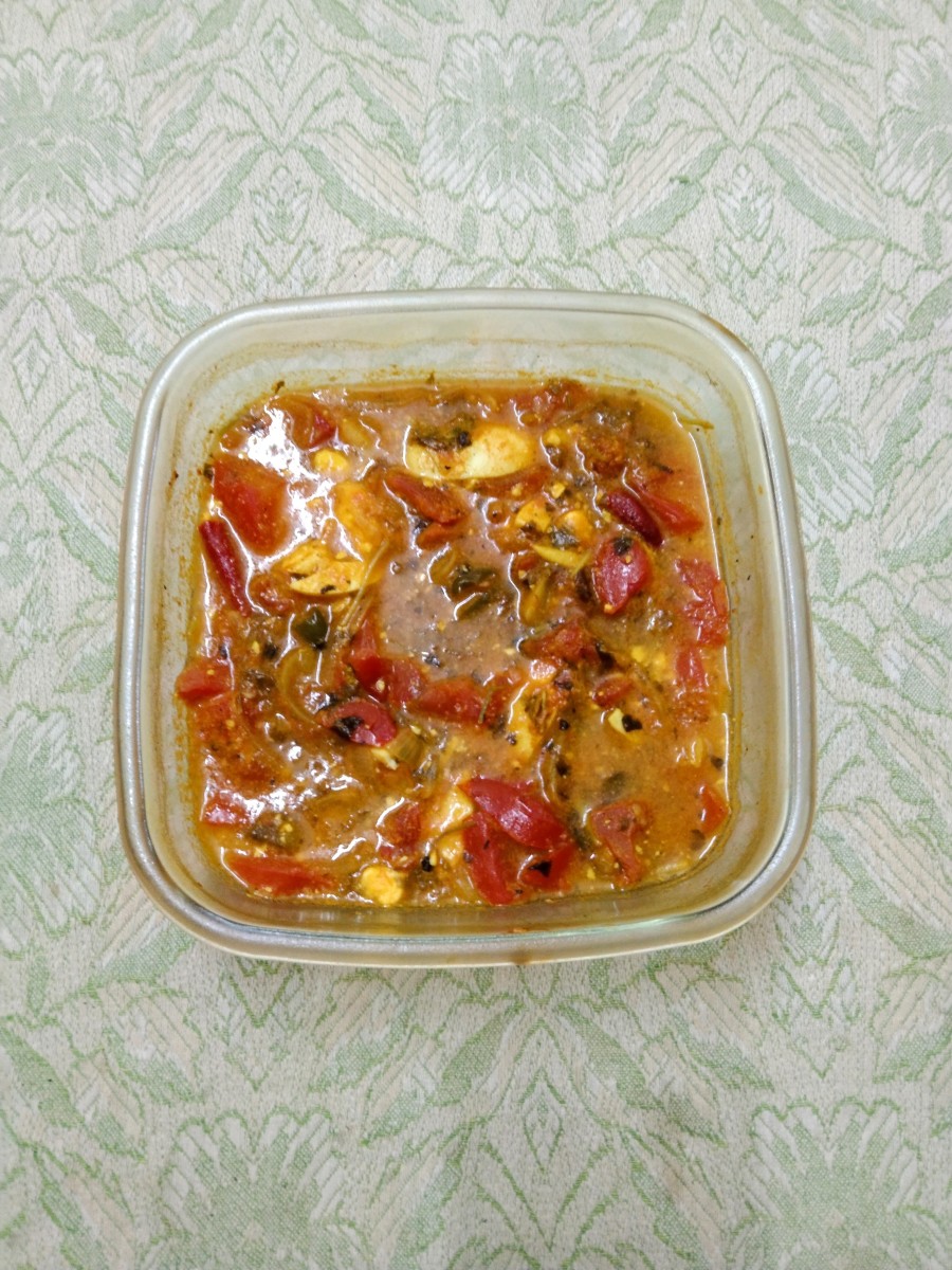 Common Indian Egg Sabji - Microwave Version