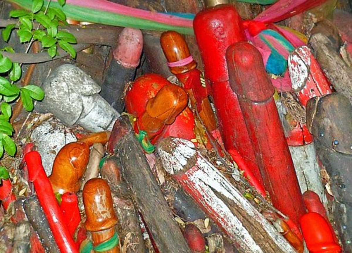 Colorful collection of phallic lingams