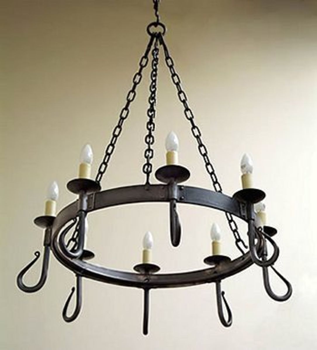 Vintage wrought iron chandeliers