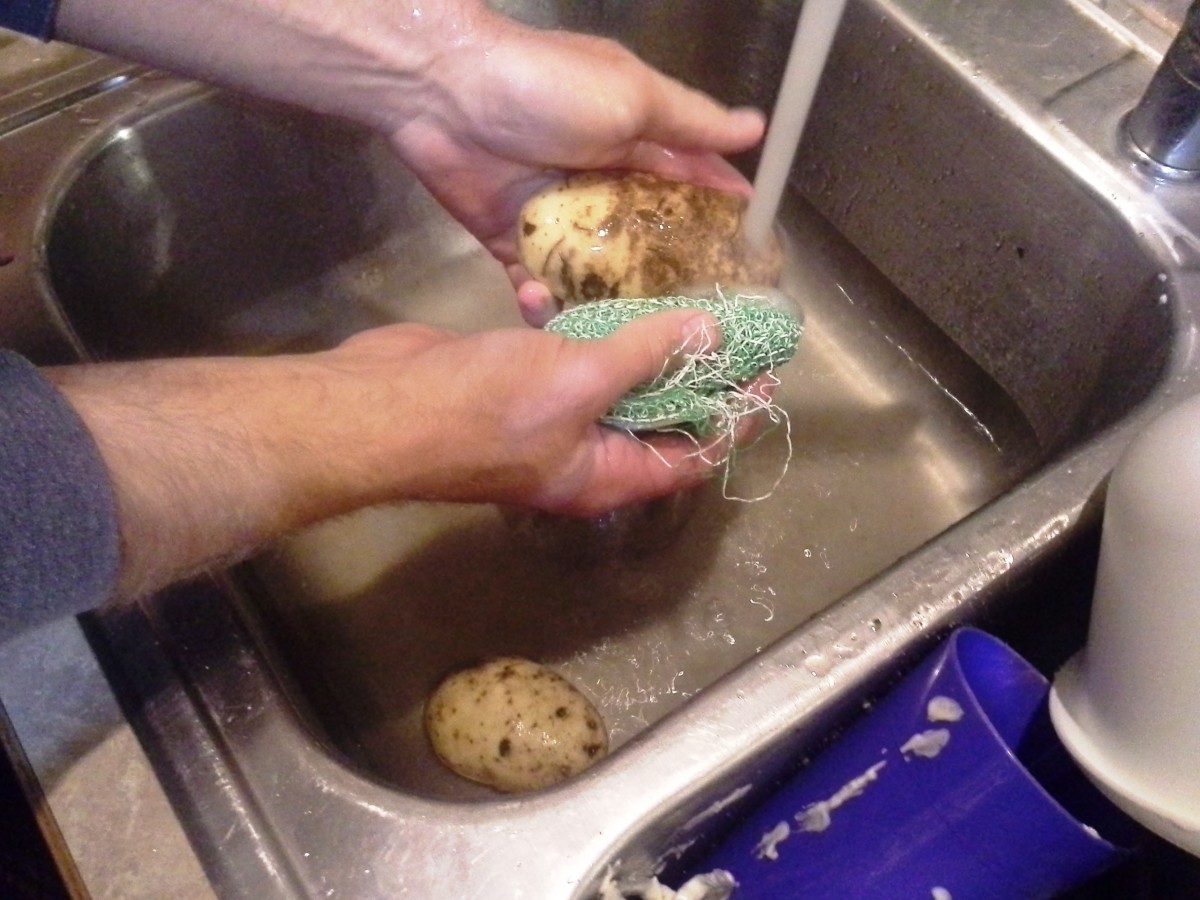 Step One: Scrub and clean your potatoes