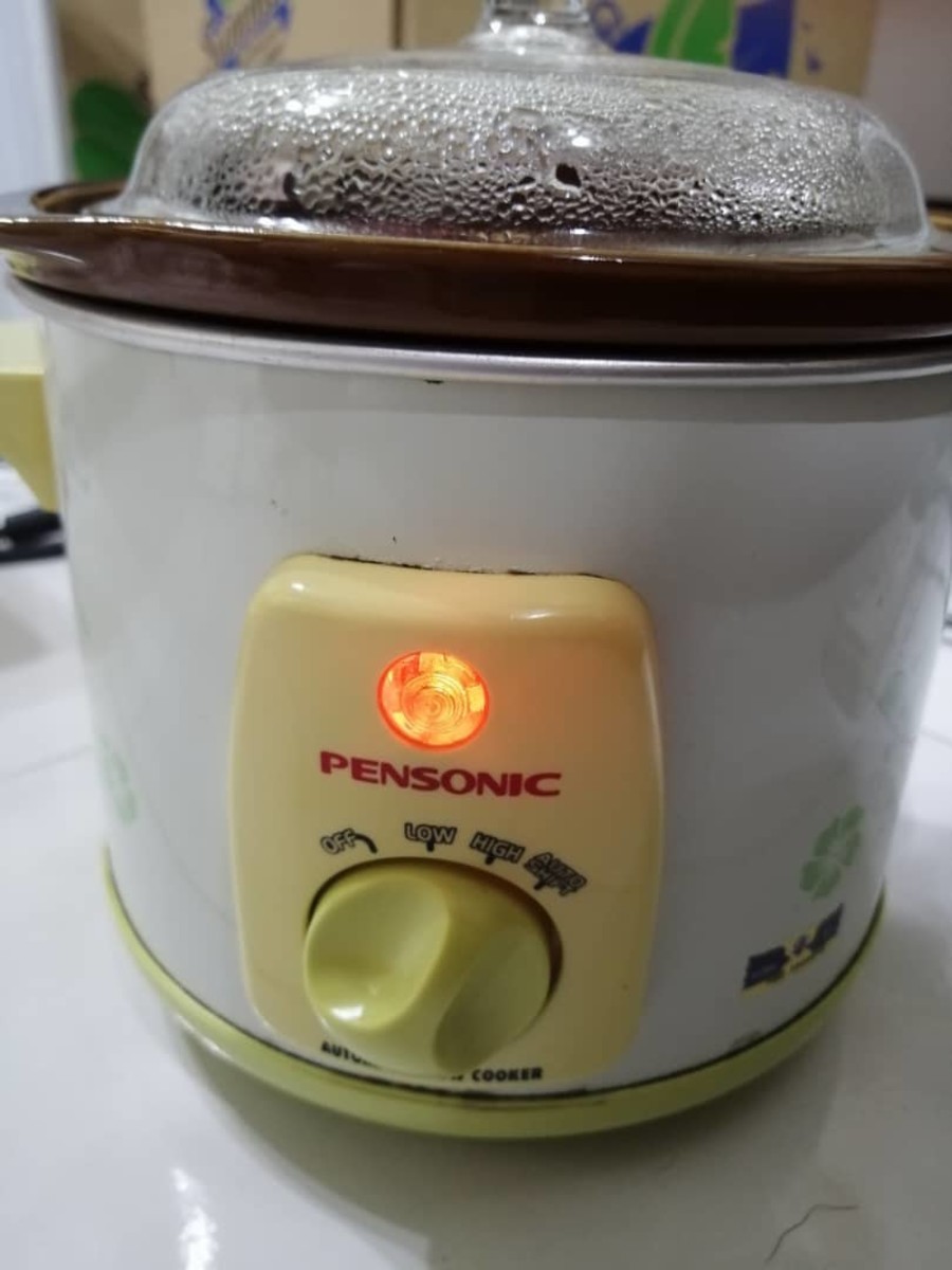Slow cook the soup for 4 hours in a slow cooker. If you are cooking using a ceramic pot on normal stove, you can let it cook a little longer to absorb the chicken essence better