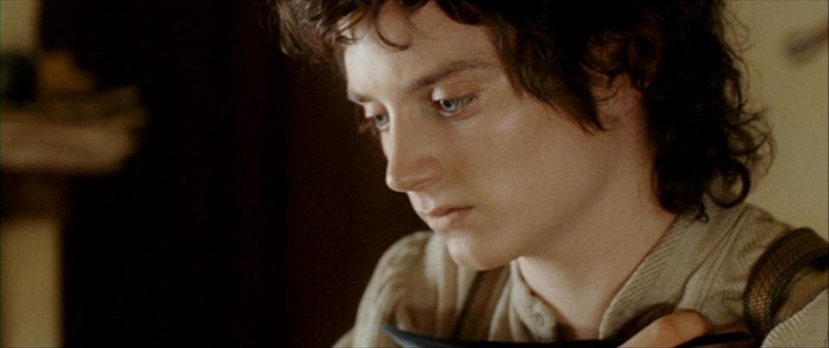 From New Line Cinema. In the Lord of the Rings trilogy, Frodo is shown to develop PTSD that dramatically effects the character's personality.
