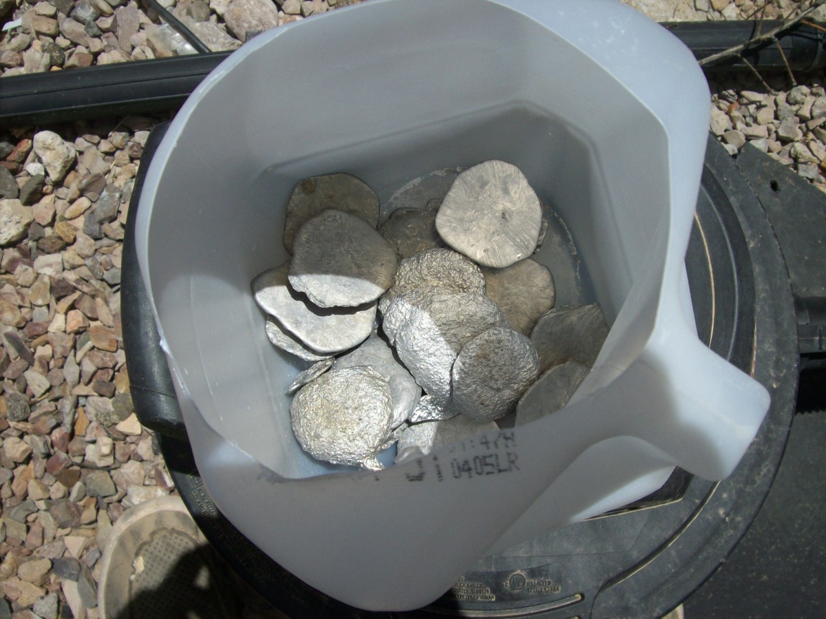 Silver-colored clean lead ingots