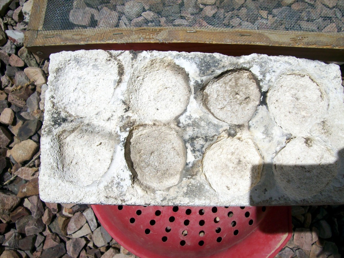 Ingot molds made from insulating fire brick—I also use these to make brass ingots and fused glass.