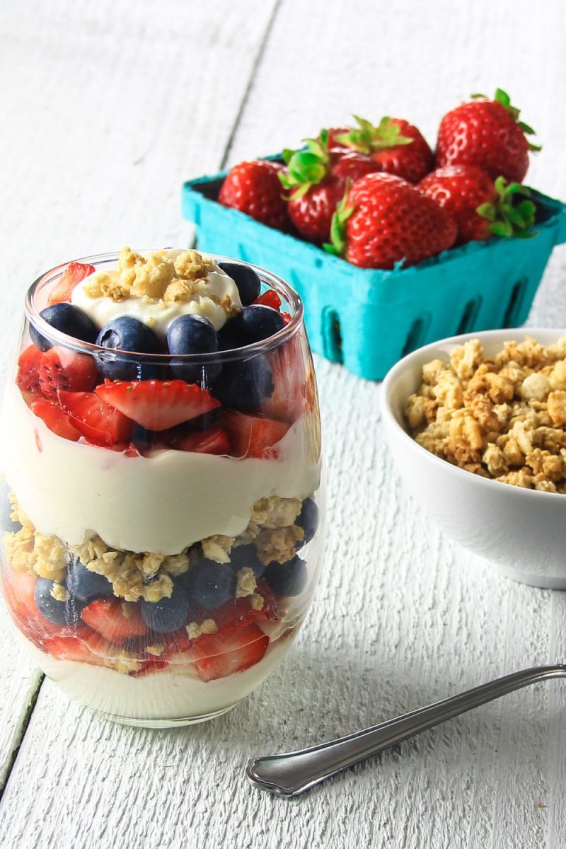 Fruit and yogurt are a great combination any time of the day.