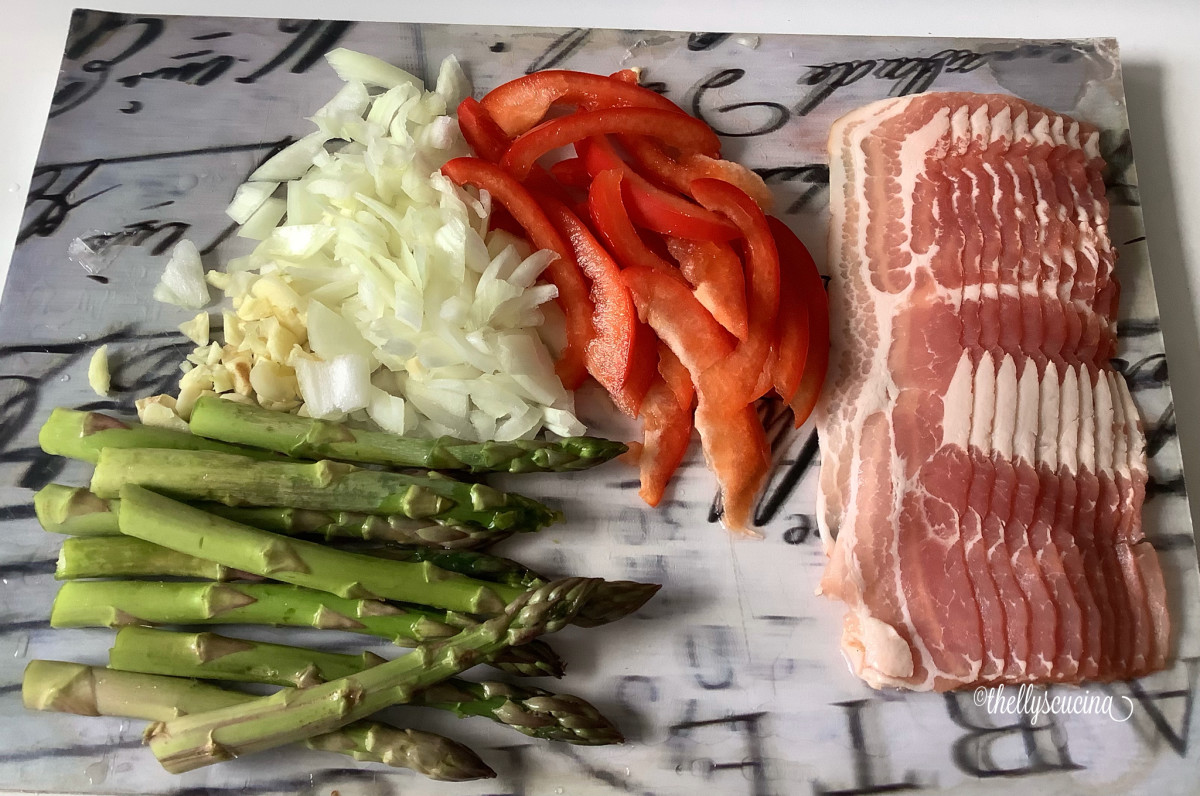 BaconWrapped Meatloaf With Asparagus and Red Bell Peppers Delishably