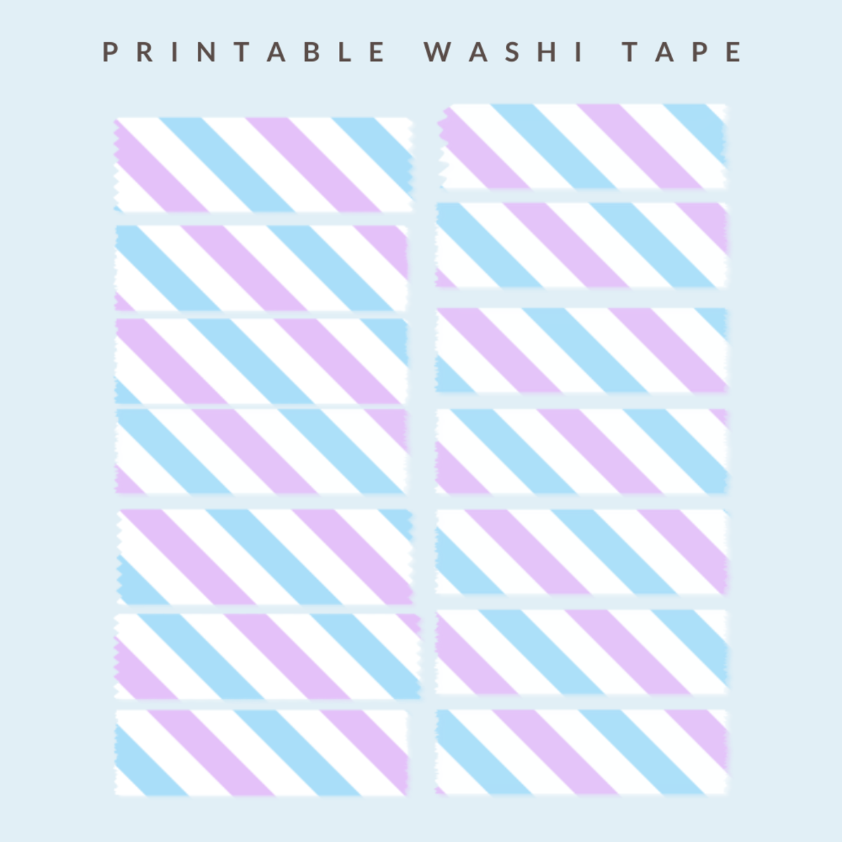 Printable Washi Tape PNG Image, Aesthetic Washi Tape In Blue And