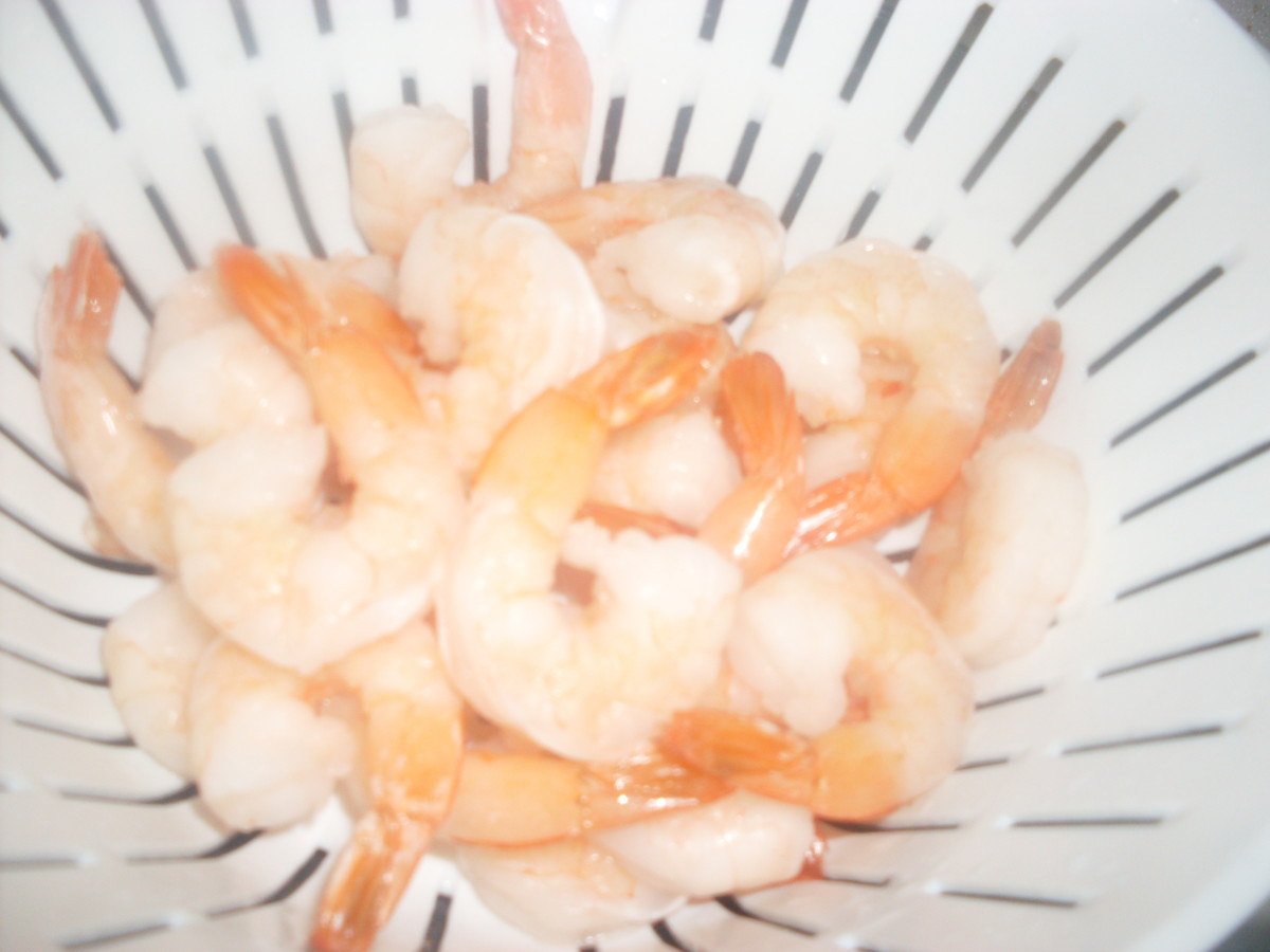 FOR PREPARING COCONUT SHRIMP: fully cooked, cold, thawed jumbo shrimp