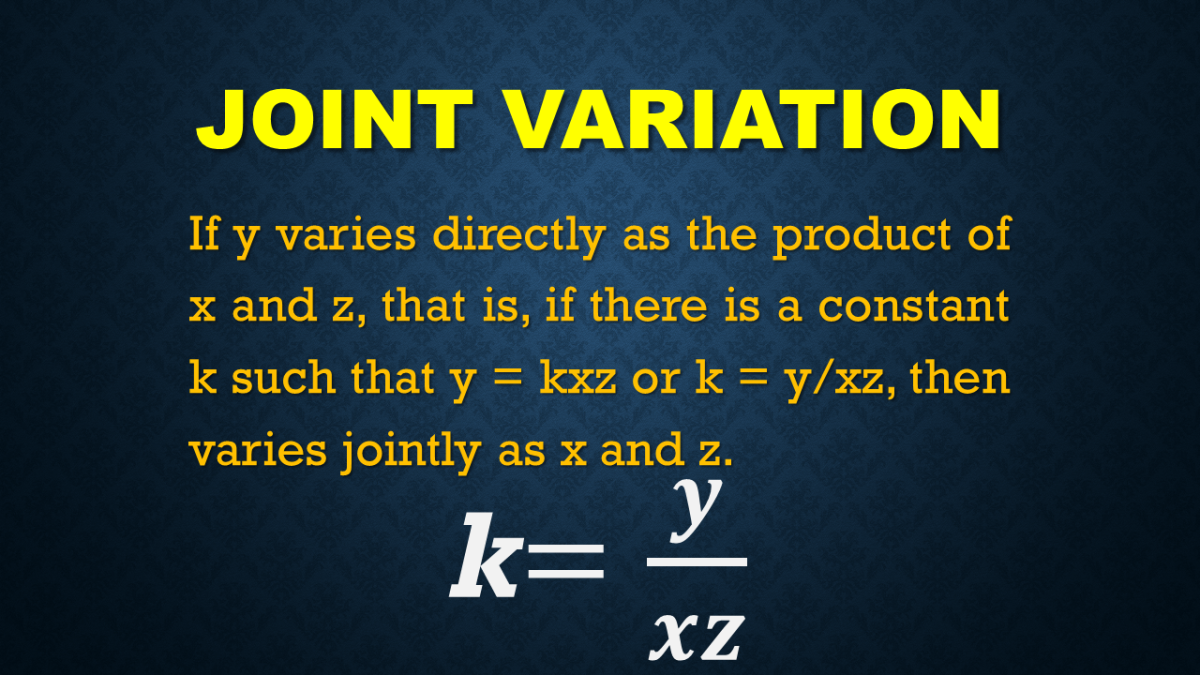 Joint Variation: Solving Joint Variation Problems in Algebra