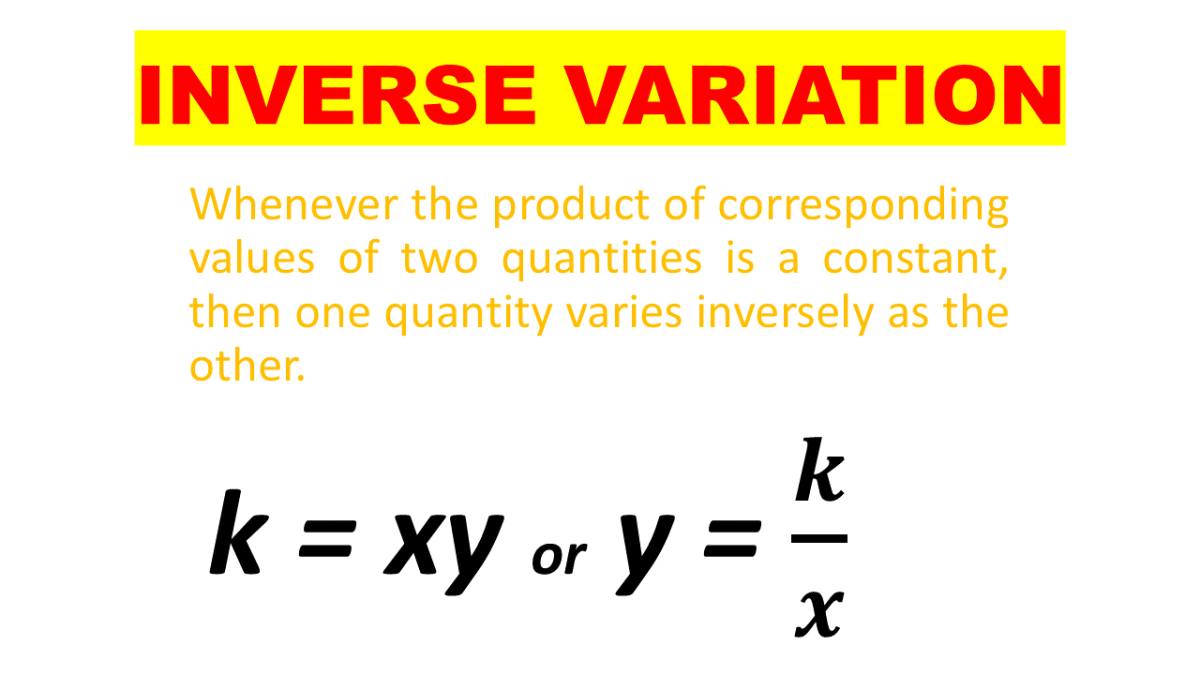 Inverse Variation: Definition, Formula, Graph and Examples