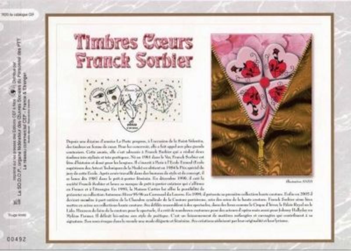 France valentine stamps: Franck Sorbier CEF document