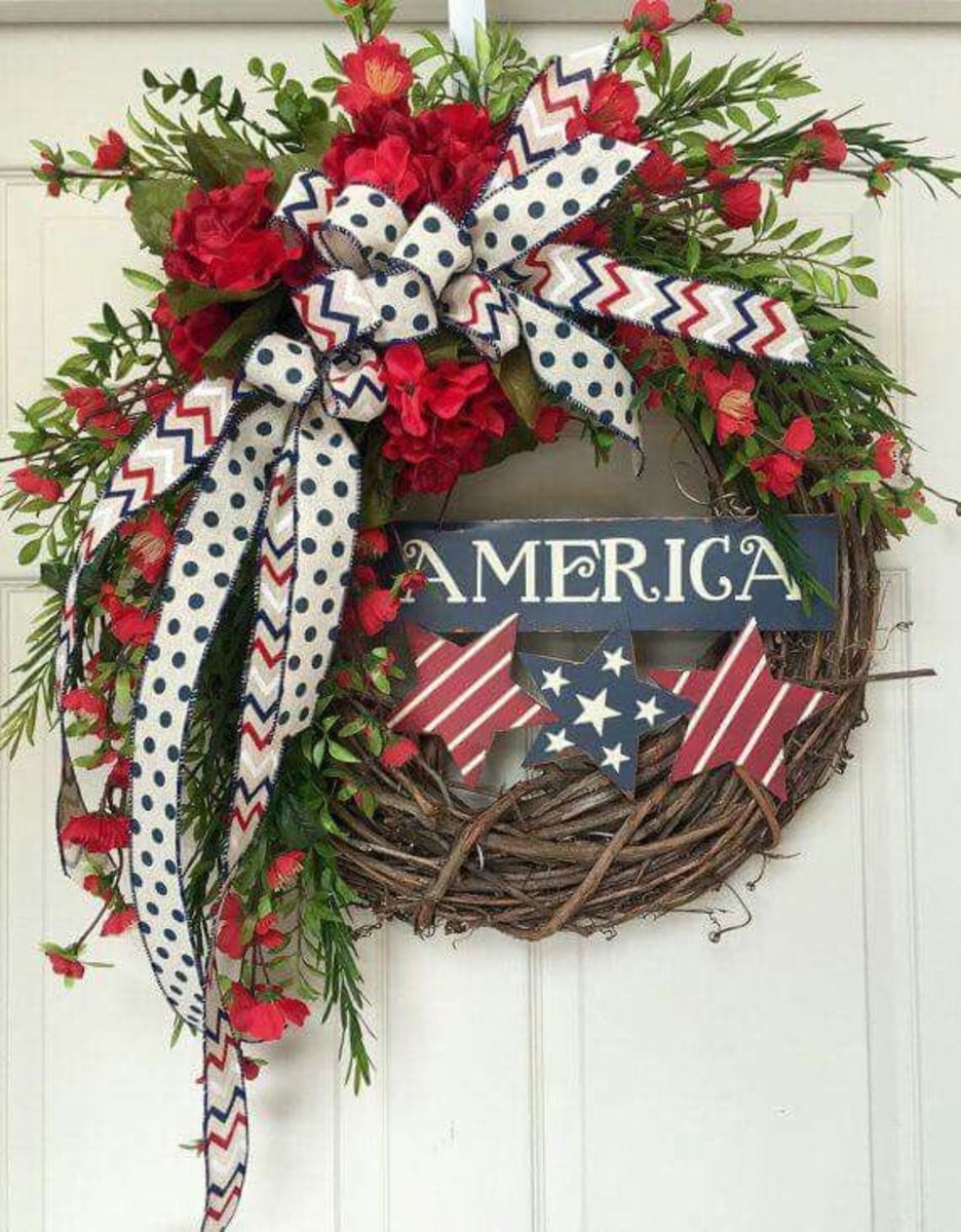 Patriotic Wreath for 4th of July – - repurposed on purpose