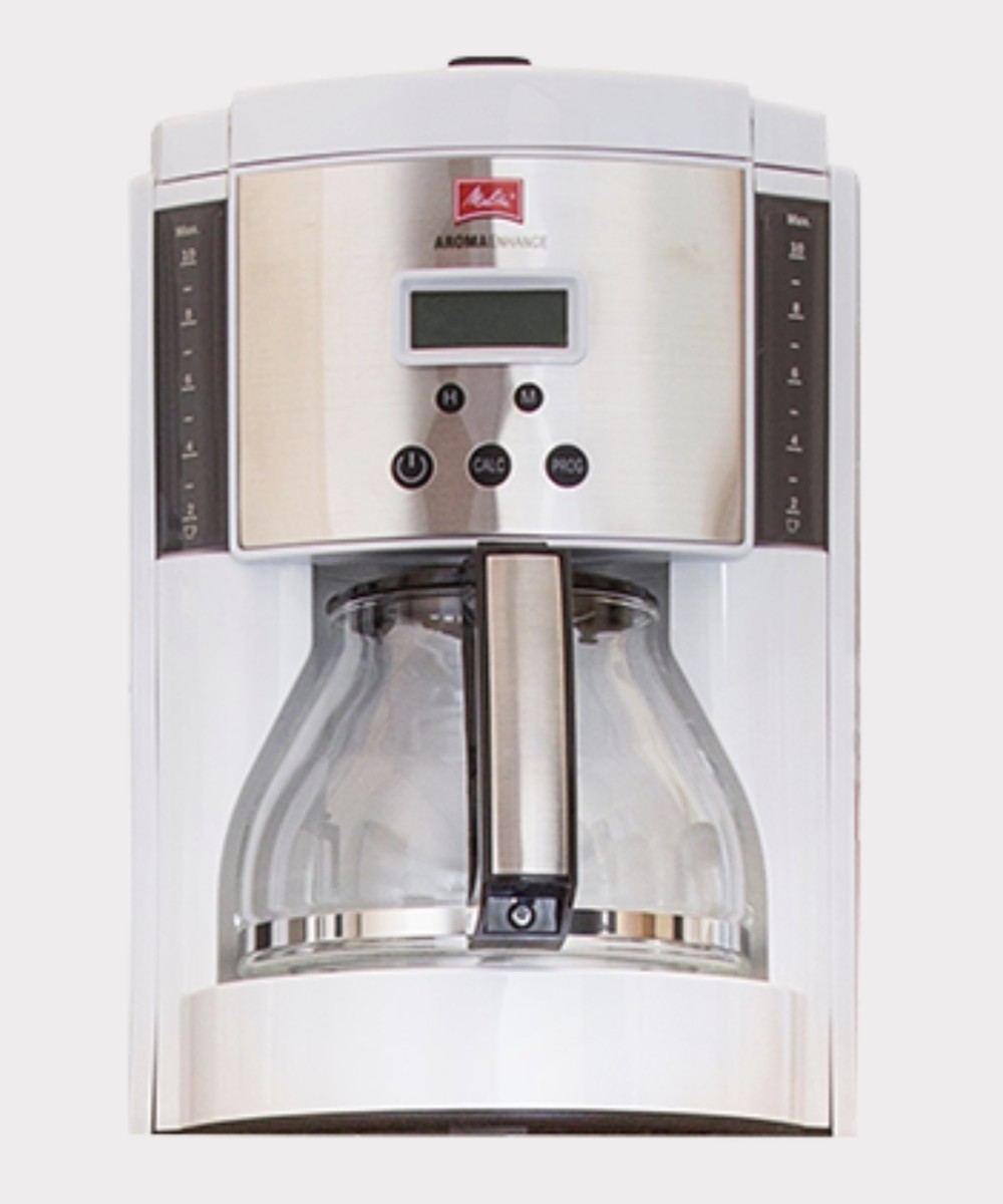 Pursue Better Coffee With Melitta’s 10-Cup Aroma Enhance Glass White Coffee Maker