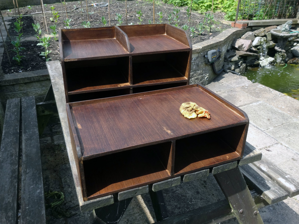 Wooden filing tray storage units