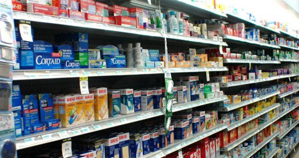 Drug stores have all kinds of over the counter medicines.