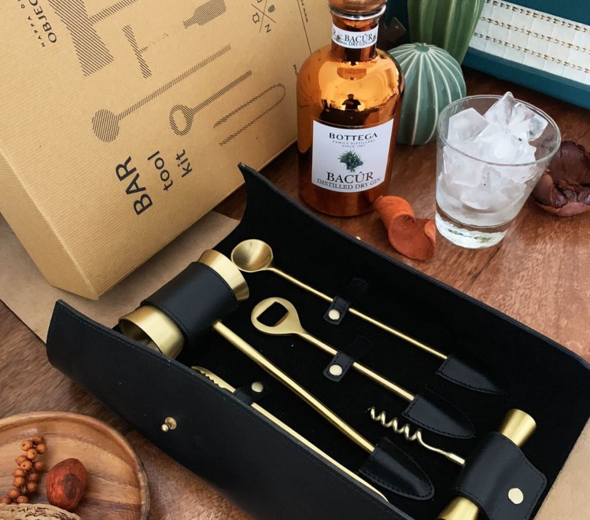 Bar tool kit for dad who loves to tipple.