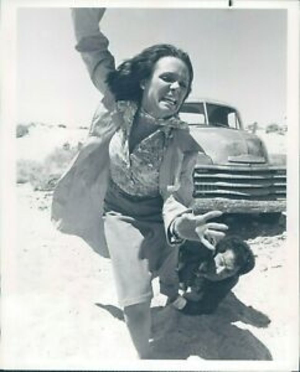 On her way to her sick child, Carol (Valerie Harper) fights for her life in the desert as The Killer (Richard Romanus) tries to silence her
