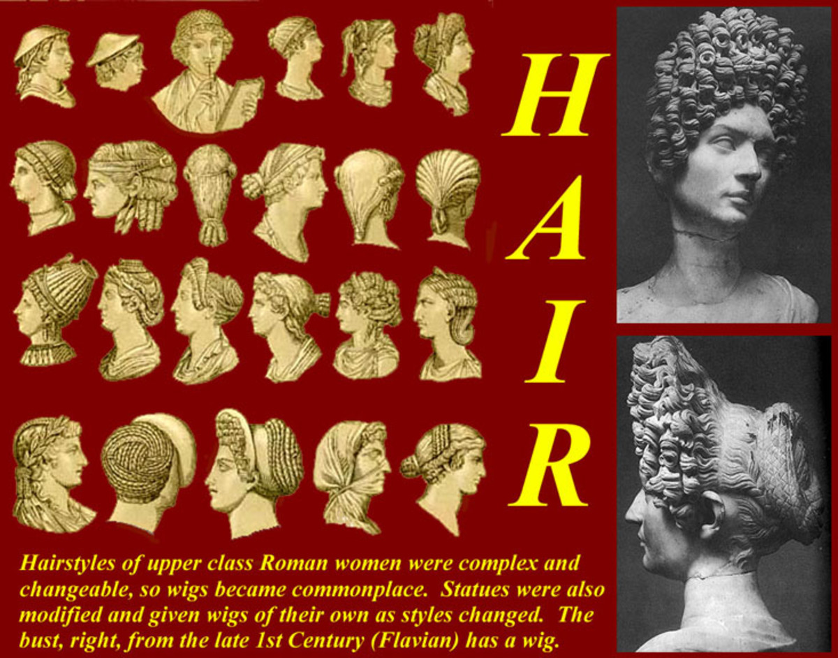 Different kinds of roman women hairstyles. 