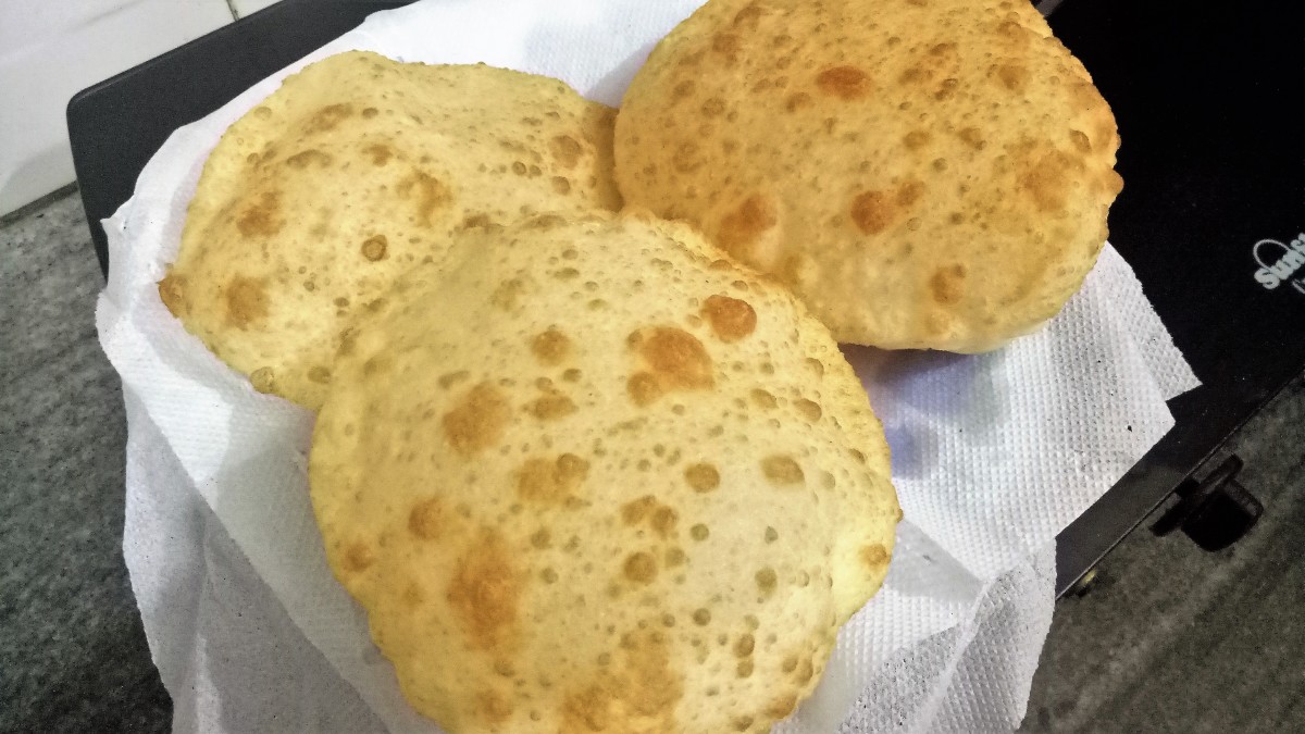 Punjabi bhature is soft and fluffy