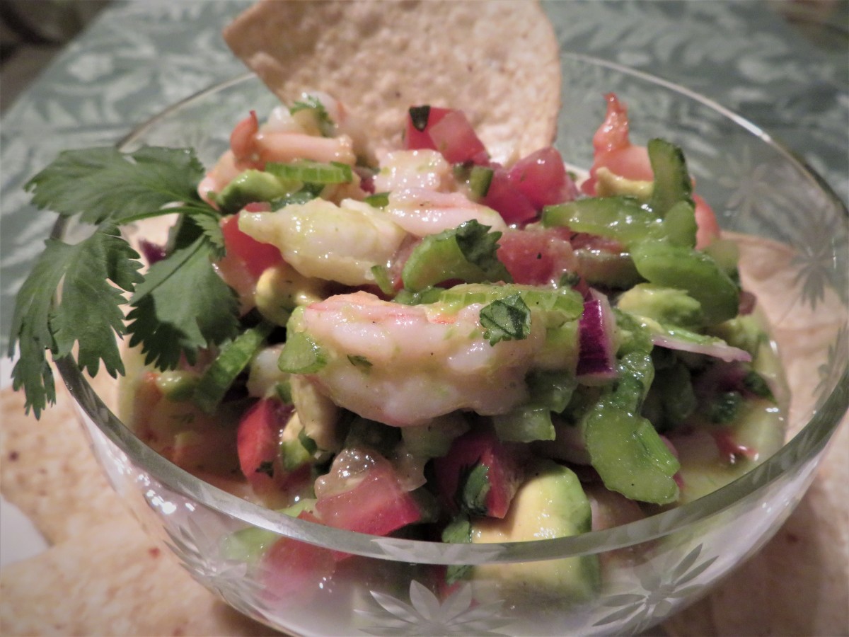 Shrimp ceviche with tortilla chips