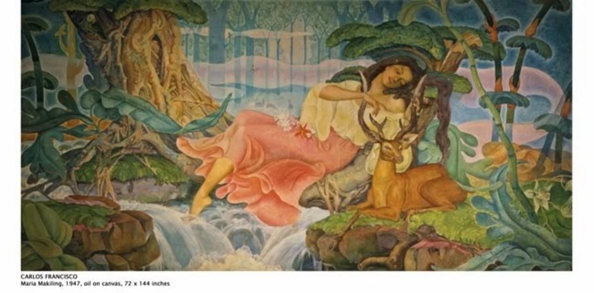A mural depiction of Maria Makiling by Carlos V. Francisco (1947).