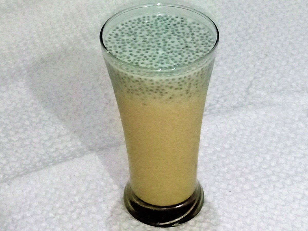 Sabja (Basil Seed) Milkshake Recipe