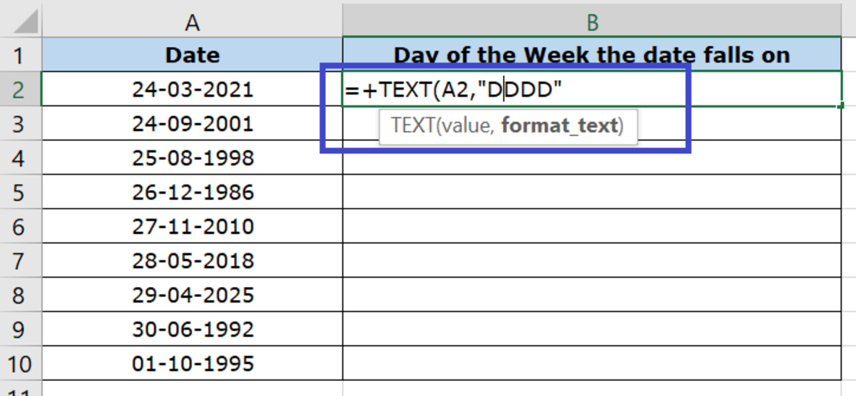 How to Convert Dates to Days of the Week in Excel - 74