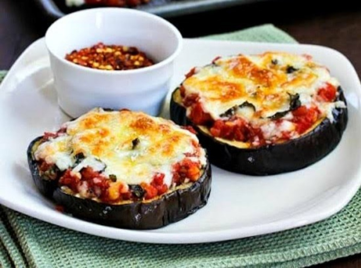 Delicious baked eggplant appetizer