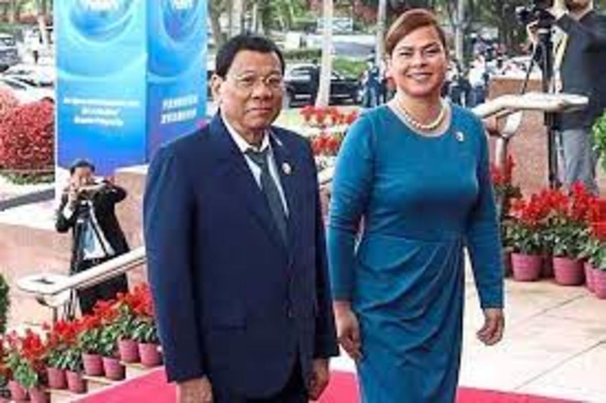 Sara Duterte with her dad, President Duterte