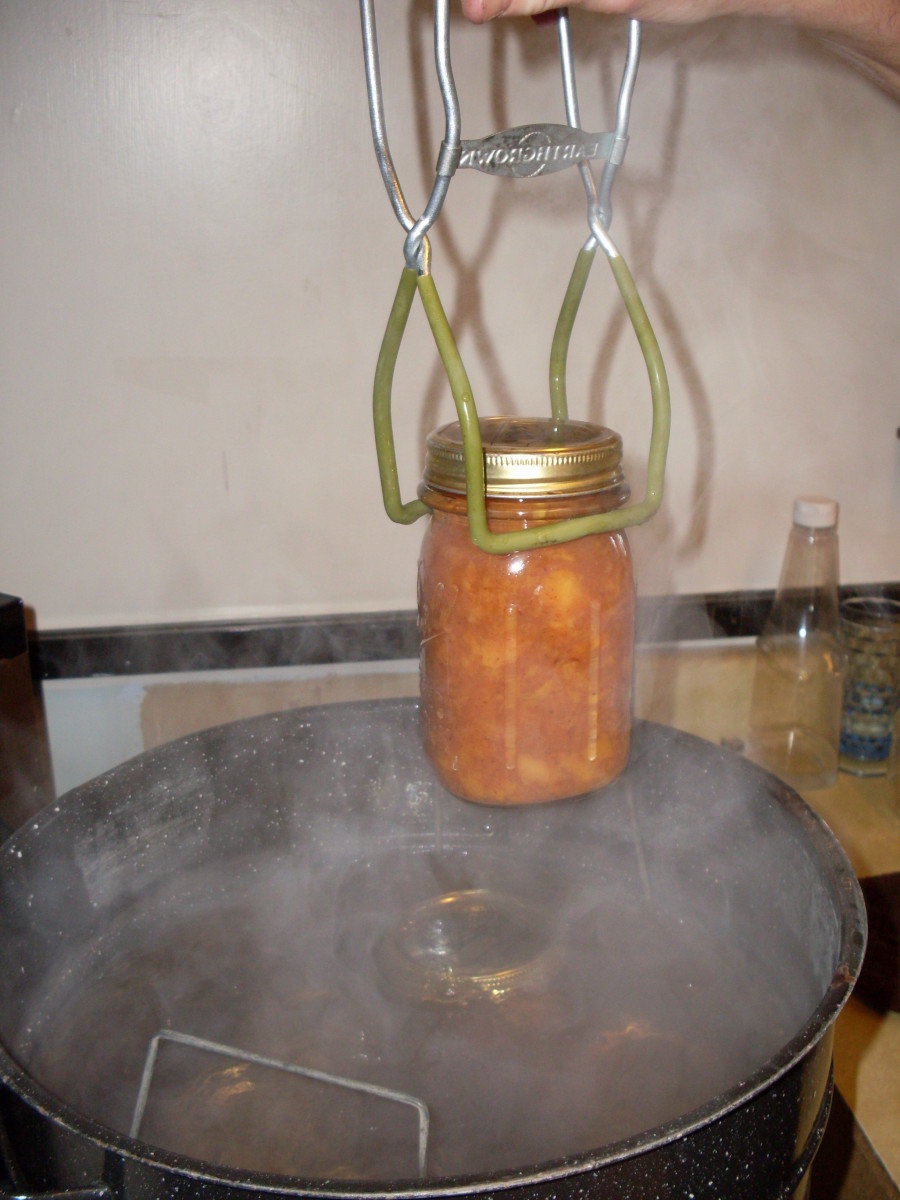 Process in a boiling water bath canner 10 minutes, beiing sure the water is at a full boil before you start timing. With a jar lifter...