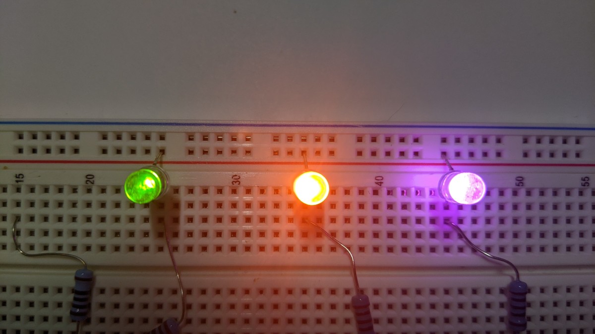 Rare yellow-green, orange, and pink LEDs.