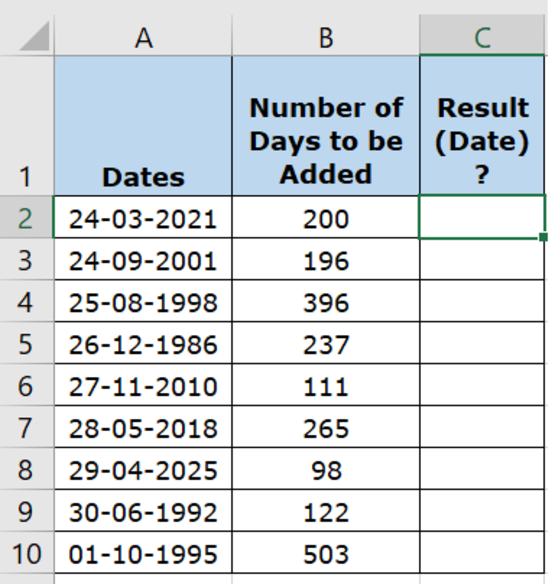 How to Add Days to Dates in Excel and Get the Result in a Date Format