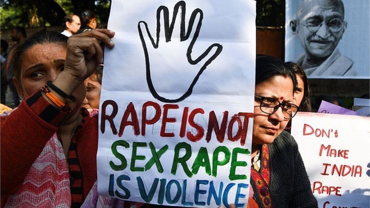 Marches in India against rape.