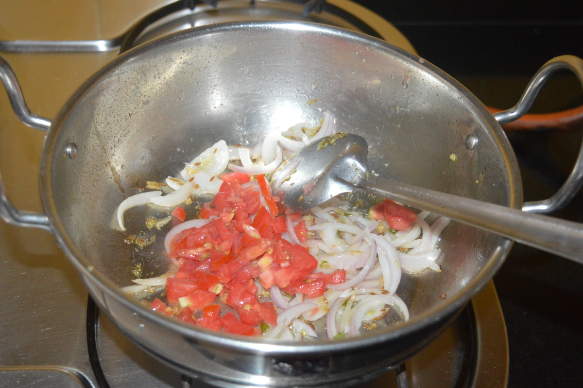Add chopped tomatoes. 