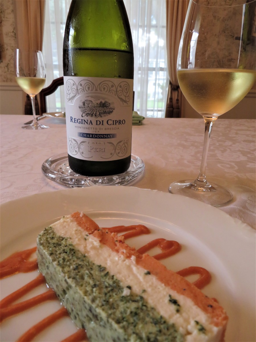 Scallop Terrine With Basil, White Corn, and Roasted Red Peppers (Plus