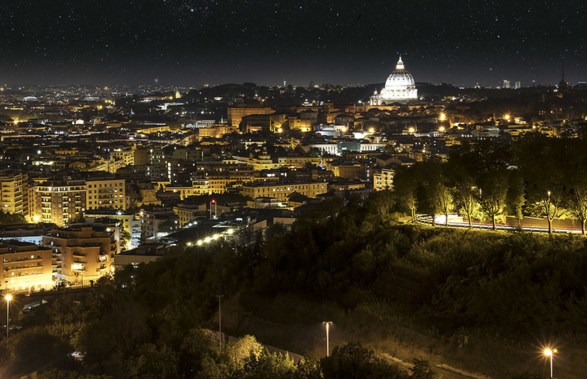 The incredible view from "lo Zodiaco" that sits atop Rome's Monte Mario. 