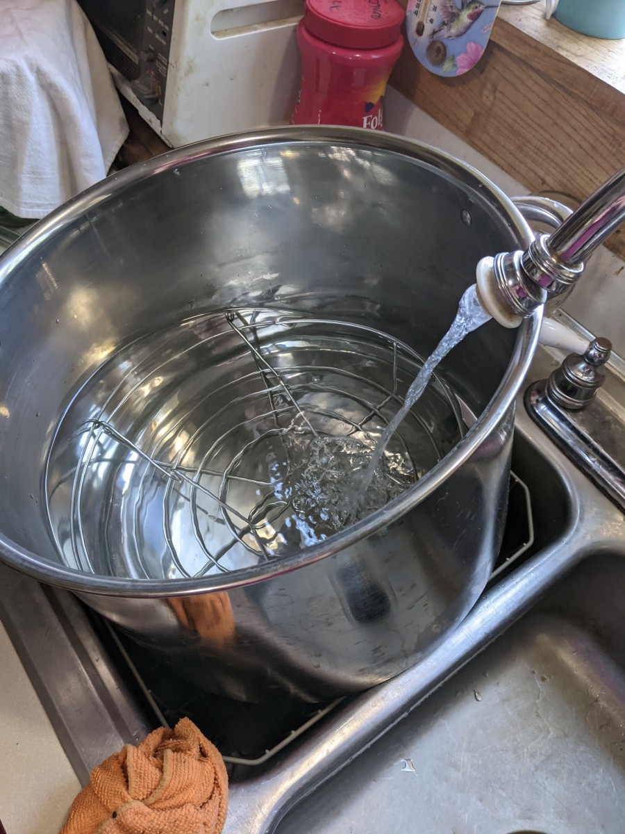 Fill with water. Then, Water needs to boil.