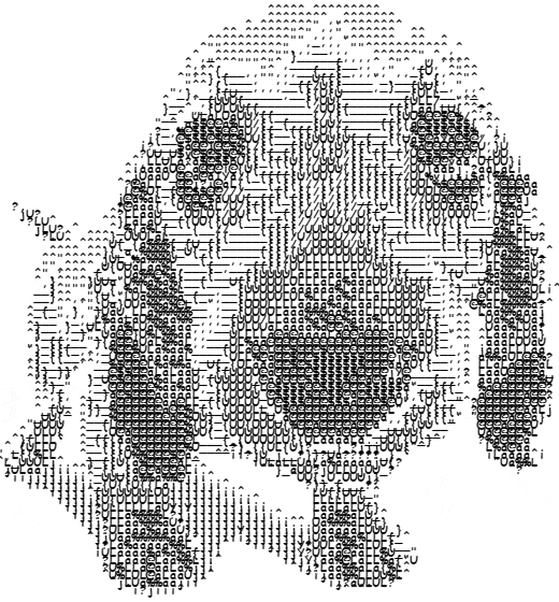 Converted animated dog GIF to  ASCII.