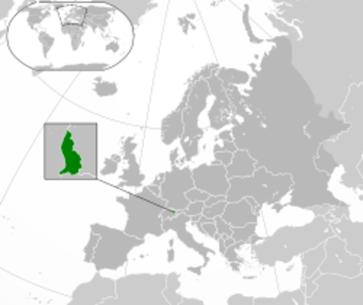 Location of Liechtenstein in Europe