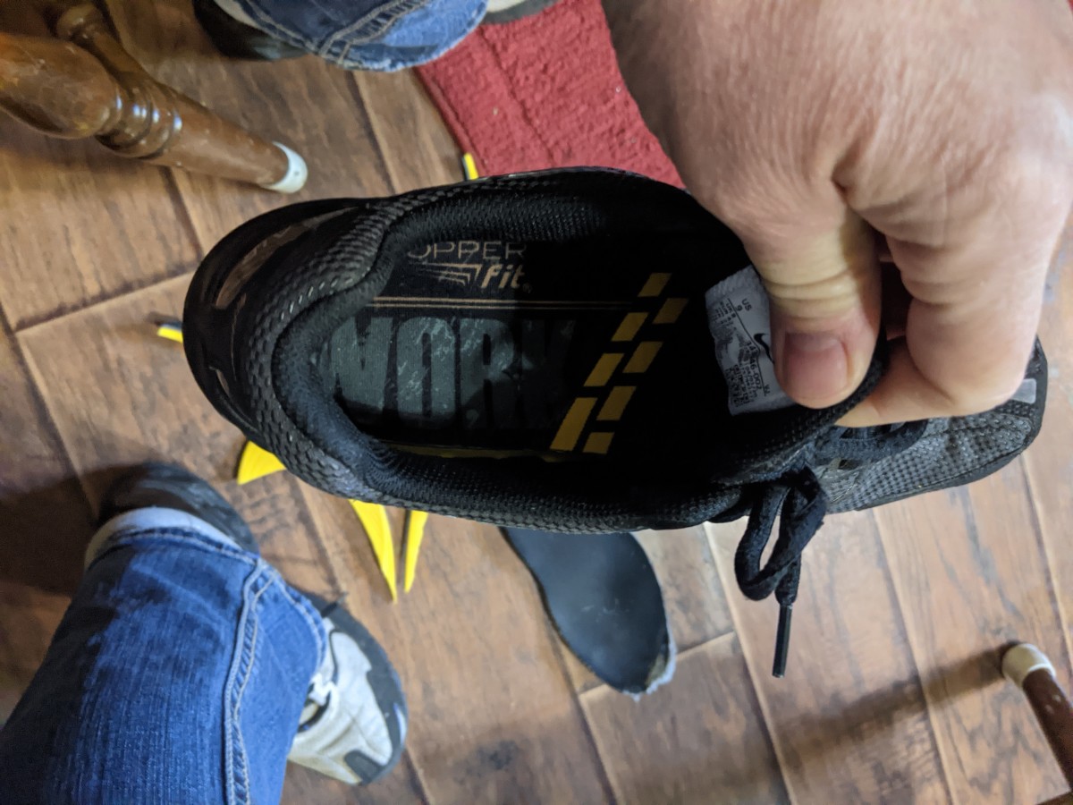 A sharpie helps trace around old insole.