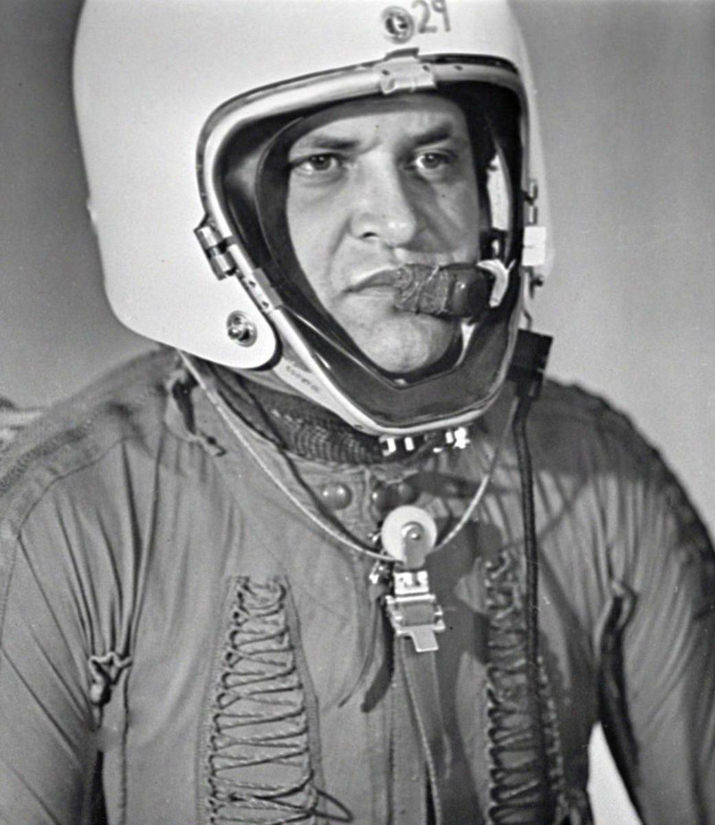 Powers in his pressurized U-2 flight suit.