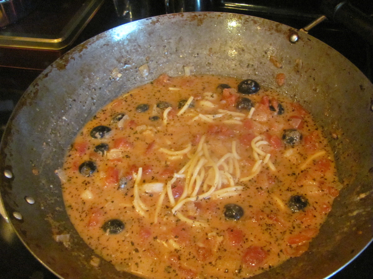 I like to add black olives to my pasta sauce